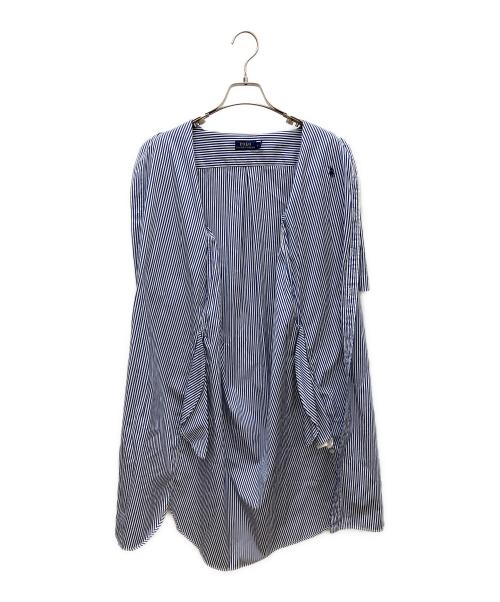 POLO RALPH LAUREN（ポロ・ラルフローレン）POLO RALPH LAUREN (ポロ・ラルフローレン) シャツワンピース ネイビー×ホワイトの古着・服飾アイテム