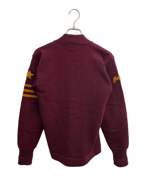 LASLEY KNITTING（ラズリーニッティング）LASLEY KNITTING (ラズリーニッティング) 厚手カーディガン ボルドー サイズ:不明の古着・服飾アイテム