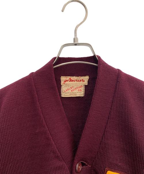 LASLEY KNITTING（ラズリーニッティング）LASLEY KNITTING (ラズリーニッティング) 厚手カーディガン ボルドー サイズ:不明の古着・服飾アイテム