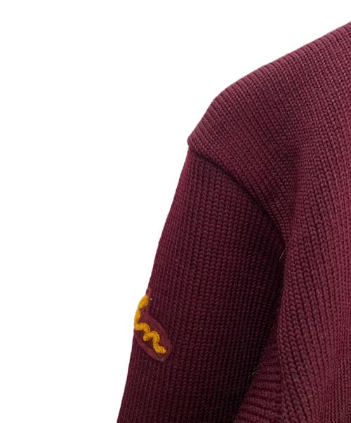 LASLEY KNITTING（ラズリーニッティング）LASLEY KNITTING (ラズリーニッティング) 厚手カーディガン ボルドー サイズ:不明の古着・服飾アイテム
