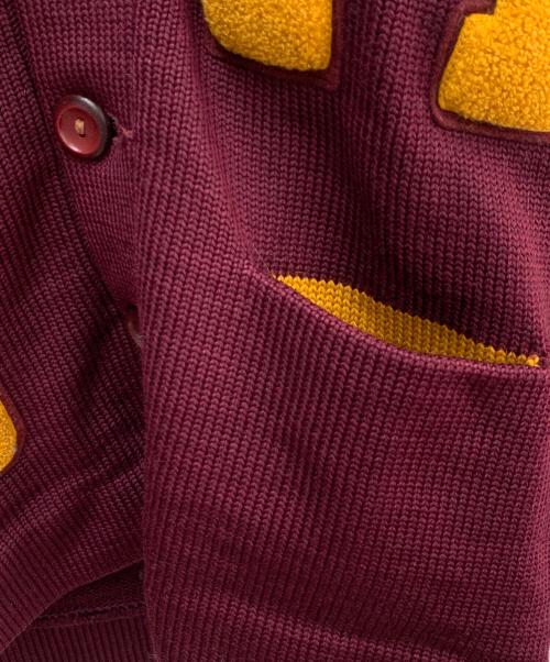 LASLEY KNITTING（ラズリーニッティング）LASLEY KNITTING (ラズリーニッティング) 厚手カーディガン ボルドー サイズ:不明の古着・服飾アイテム