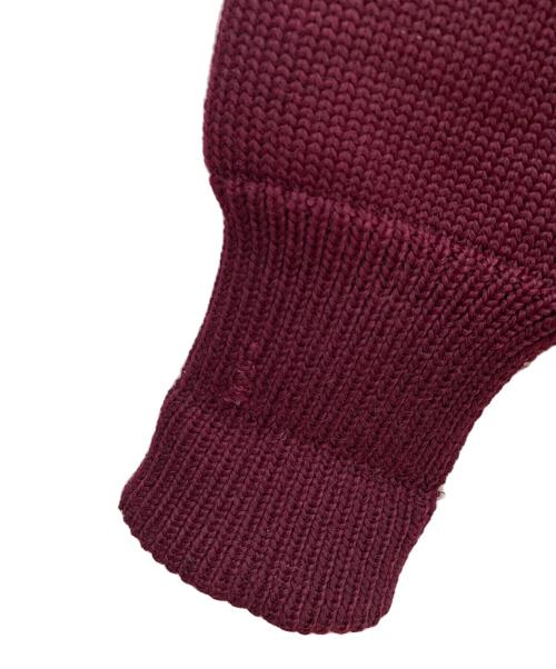 LASLEY KNITTING（ラズリーニッティング）LASLEY KNITTING (ラズリーニッティング) 厚手カーディガン ボルドー サイズ:不明の古着・服飾アイテム