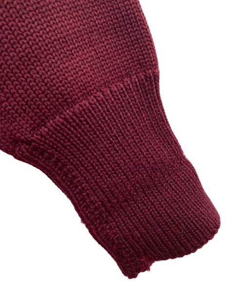 LASLEY KNITTING（ラズリーニッティング）LASLEY KNITTING (ラズリーニッティング) 厚手カーディガン ボルドー サイズ:不明の古着・服飾アイテム