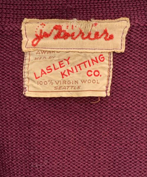LASLEY KNITTING（ラズリーニッティング）LASLEY KNITTING (ラズリーニッティング) 厚手カーディガン ボルドー サイズ:不明の古着・服飾アイテム