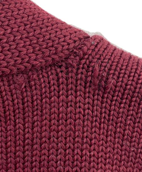 LASLEY KNITTING（ラズリーニッティング）LASLEY KNITTING (ラズリーニッティング) 厚手カーディガン ボルドー サイズ:不明の古着・服飾アイテム
