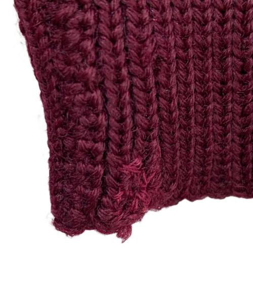 LASLEY KNITTING（ラズリーニッティング）LASLEY KNITTING (ラズリーニッティング) 厚手カーディガン ボルドー サイズ:不明の古着・服飾アイテム