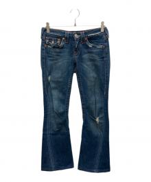 TRUE RELIGION（トゥルー レリジョン）の古着「ダメージデニムフレアパンツ」｜インディゴ