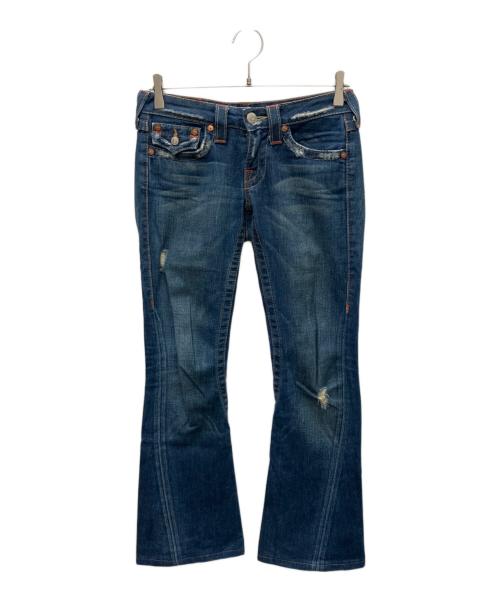 TRUE RELIGION（トゥルー レリジョン）TRUE RELIGION (トゥルー レリジョン) ダメージデニムフレアパンツ インディゴ サイズ:SIZE 25の古着・服飾アイテム