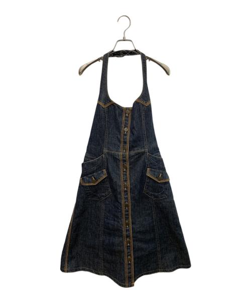 BURBERRY BLUE LABEL（バーバリー ブルー レーベル）BURBERRY BLUE LABEL (バーバリー ブルー レーベル) ホルターネックデニムワンピース インディゴ サイズ:38の古着・服飾アイテム