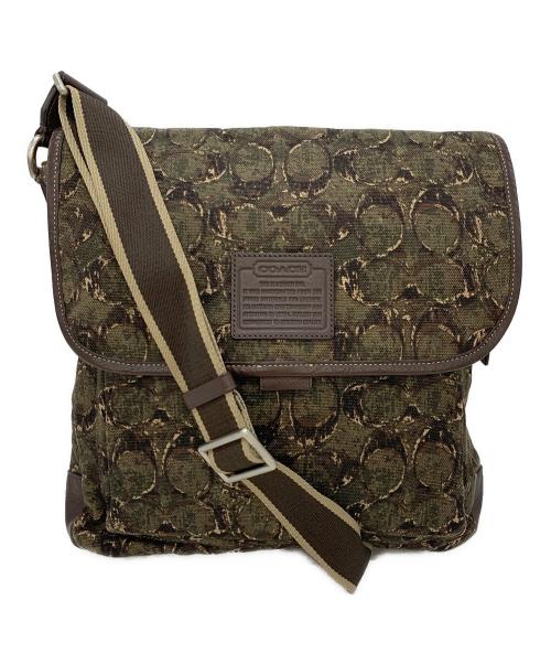 COACH（コーチ）COACH (コーチ) ショルダーバッグ カーキ×ブラウンの古着・服飾アイテム