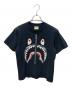 BAPE BY A BATHING APE（ベイプバイアベイシングエイプ）の古着「ハニカム カモ シャーク Tシャツ」｜ブラック