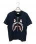 BAPE BY A BATHING APE（ベイプバイアベイシングエイプ）の古着「ハニカム カモ シャーク Tシャツ」｜ブラック