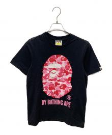 BAPE BY A BATHING APE（ベイプバイアベイシングエイプ）の古着「半袖カットソー」｜ブラック×ピンク
