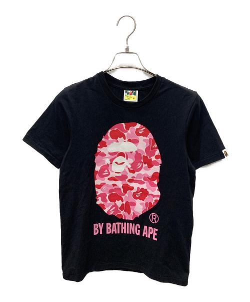BAPE BY A BATHING APE（ベイプバイアベイシングエイプ）BAPE BY A BATHING APE (ベイプバイアベイシングエイプ) 半袖カットソー ブラック×ピンク サイズ:XSの古着・服飾アイテム