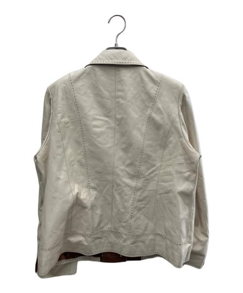tuvalu（ツバル）tuvalu (ツバル) レザージャケット ホワイト サイズ:88の古着・服飾アイテム