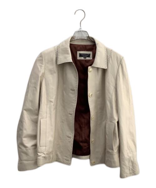 tuvalu（ツバル）tuvalu (ツバル) レザージャケット ホワイト サイズ:88の古着・服飾アイテム