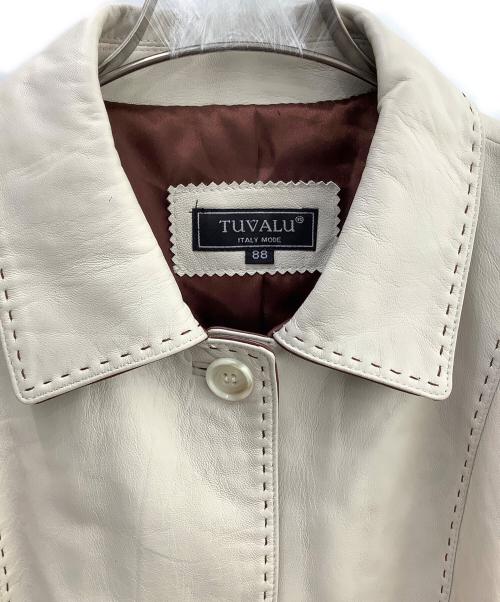 tuvalu（ツバル）tuvalu (ツバル) レザージャケット ホワイト サイズ:88の古着・服飾アイテム