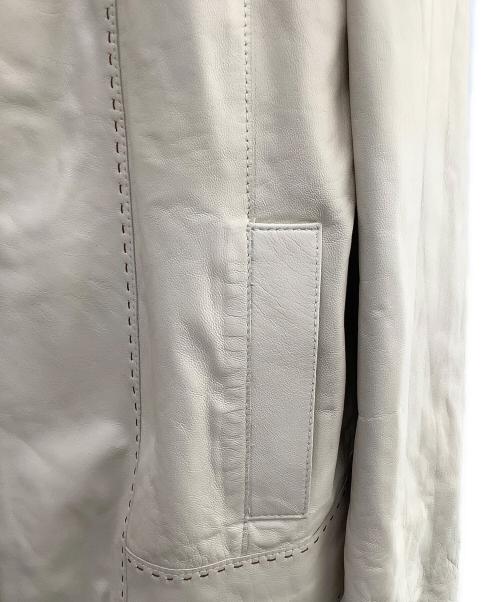 tuvalu（ツバル）tuvalu (ツバル) レザージャケット ホワイト サイズ:88の古着・服飾アイテム