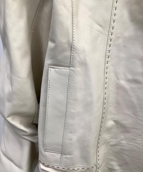 tuvalu（ツバル）tuvalu (ツバル) レザージャケット ホワイト サイズ:88の古着・服飾アイテム