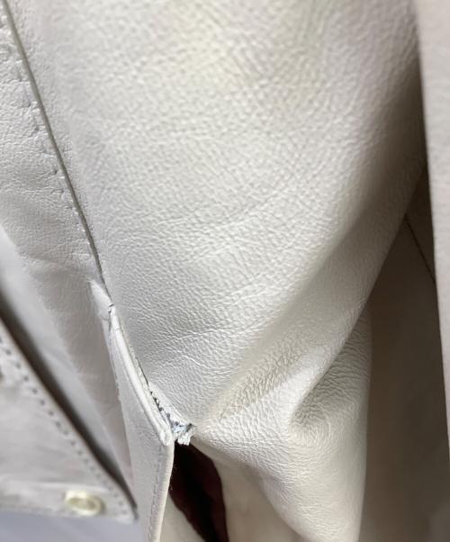 tuvalu（ツバル）tuvalu (ツバル) レザージャケット ホワイト サイズ:88の古着・服飾アイテム