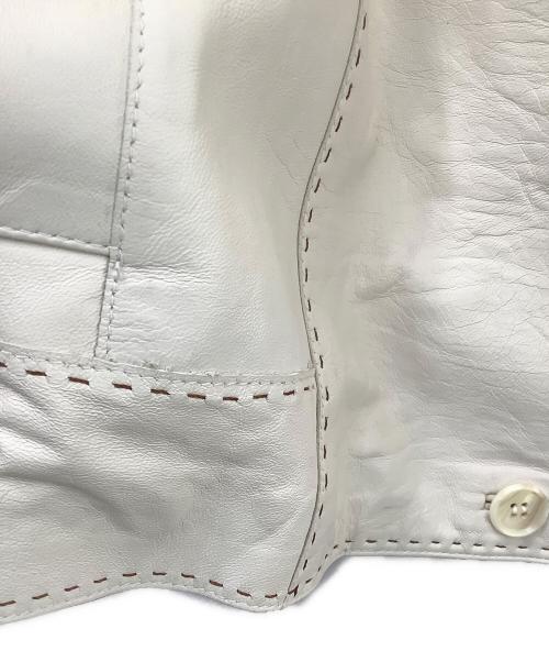 tuvalu（ツバル）tuvalu (ツバル) レザージャケット ホワイト サイズ:88の古着・服飾アイテム
