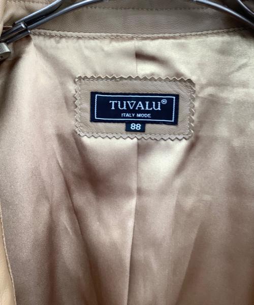 tuvalu（ツバル）tuvalu (ツバル) レザージャケット ブラウン サイズ:88の古着・服飾アイテム