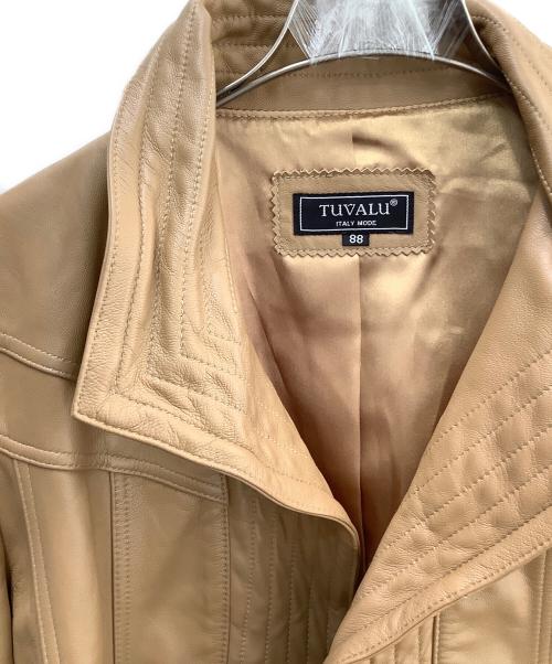 tuvalu（ツバル）tuvalu (ツバル) レザージャケット ブラウン サイズ:88の古着・服飾アイテム