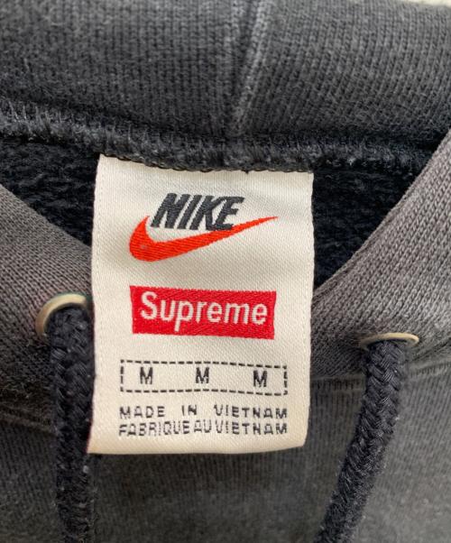 NIKE（ナイキ）NIKE (ナイキ) SUPREME (シュプリーム) NIKE×Supreme Leather Applique Hooded Sweats ブラック サイズ:Ｍの古着・服飾アイテム