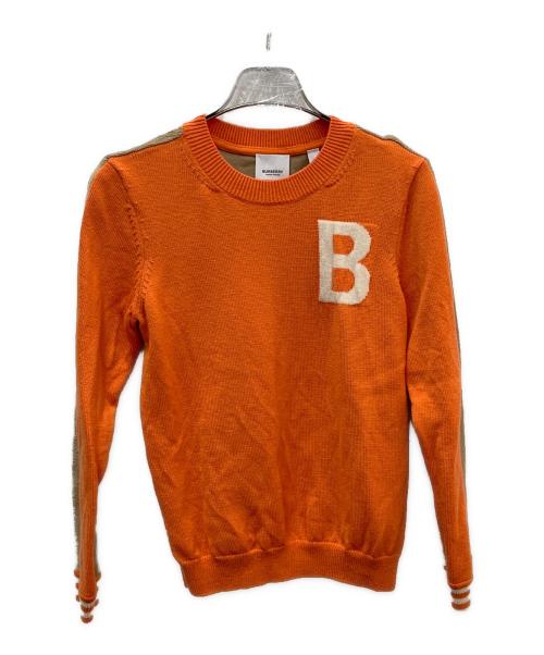 BURBERRY LONDON（バーバリーロンドン）BURBERRY LONDON (バーバリーロンドン) 薄手ニット オレンジ×ブラウン サイズ:150ｃｍの古着・服飾アイテム