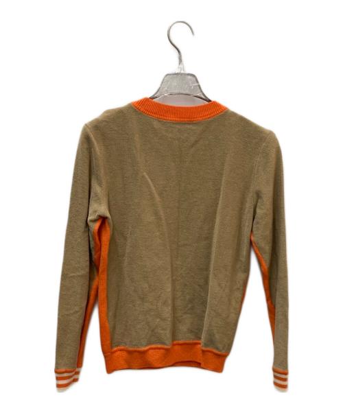 BURBERRY LONDON（バーバリーロンドン）BURBERRY LONDON (バーバリーロンドン) 薄手ニット オレンジ×ブラウン サイズ:150ｃｍの古着・服飾アイテム