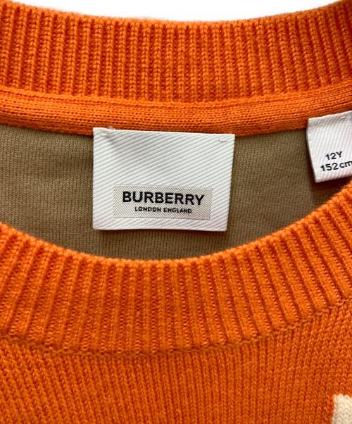 BURBERRY LONDON（バーバリーロンドン）BURBERRY LONDON (バーバリーロンドン) 薄手ニット オレンジ×ブラウン サイズ:150ｃｍの古着・服飾アイテム