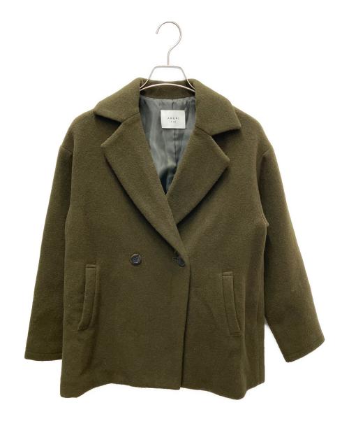 Ameri（アメリ）AMERI (アメリ) コート カーキ×ブラウン サイズ:FREEの古着・服飾アイテム