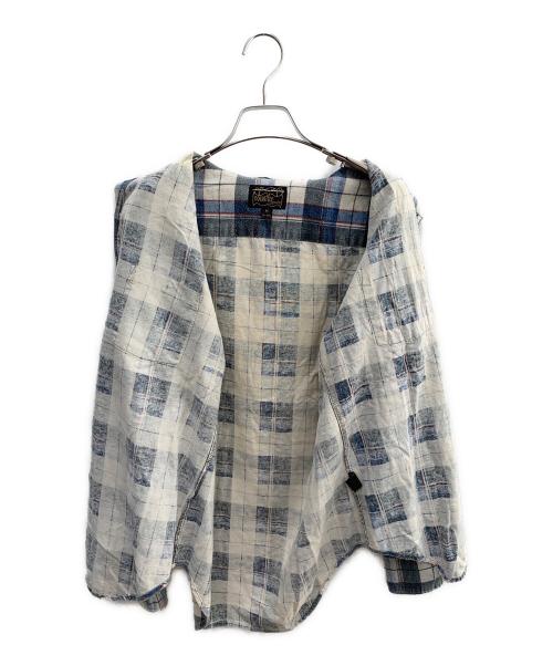 country squire（カントリー・スクワイア）country squire (カントリー・スクワイア) 長袖シャツ グレー×ブルー サイズ:Ｍの古着・服飾アイテム