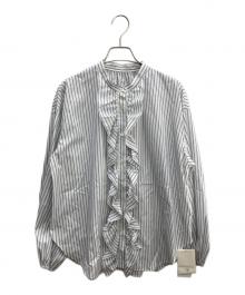 journal standard L'essage（ジャーナルスタンダード レサージュ）の古着「長袖シャツ」｜ホワイト×ネイビー