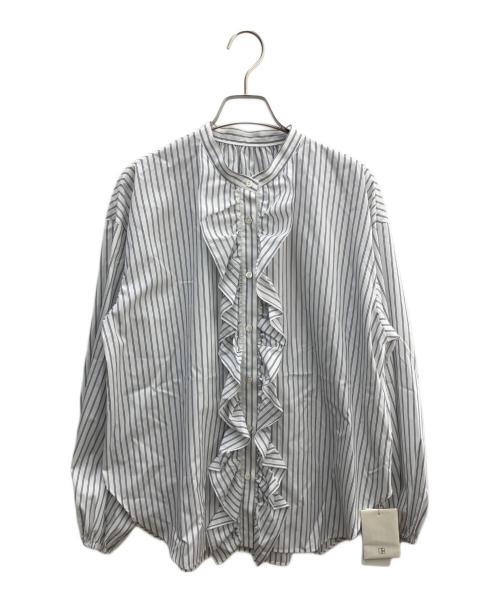 journal standard L'essage（ジャーナルスタンダード レサージュ）journal standard L'essage (ジャーナルスタンダード レサージュ) 長袖シャツ ホワイト×ネイビー サイズ:FREE 未使用品の古着・服飾アイテム