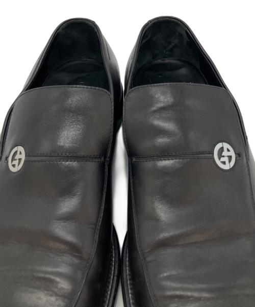 GIORGIO ARMANI（ジョルジオアルマーニ）GIORGIO ARMANI (ジョルジオアルマーニ) レザーローファー ブラック サイズ:41の古着・服飾アイテム