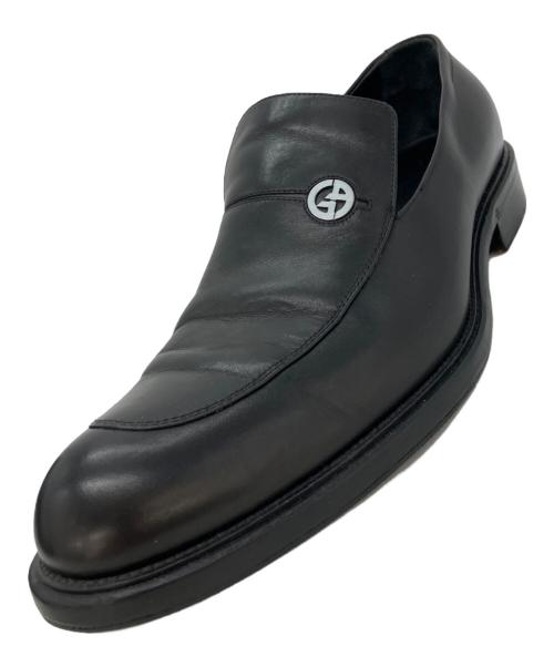GIORGIO ARMANI（ジョルジオアルマーニ）GIORGIO ARMANI (ジョルジオアルマーニ) レザーローファー ブラック サイズ:41の古着・服飾アイテム