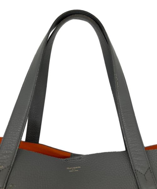 PELLE MORBIDA（ペッレモルビダ）PELLE MORBIDA (ペッレモルビダ) トートバッグ グレー×オレンジの古着・服飾アイテム