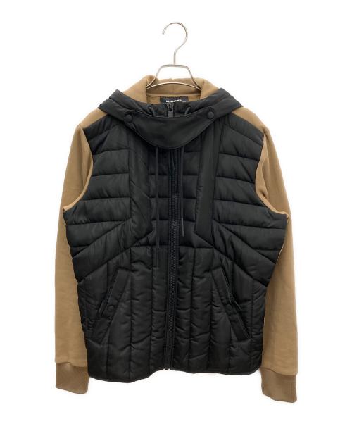DIESEL（ディーゼル）DIESEL (ディーゼル) 中綿ジャケット ブラウン×ブラック サイズ:Ｓの古着・服飾アイテム