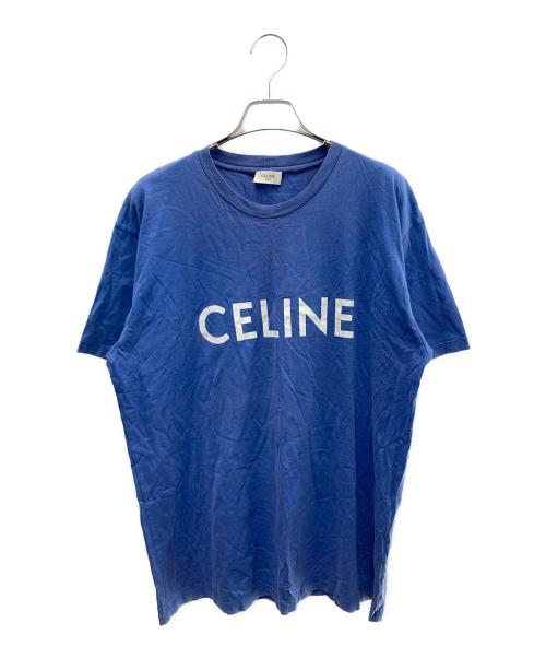 CELINE（セリーヌ）CELINE (セリーヌ) 半袖カットソー ブルー×ホワイト サイズ:Ｍの古着・服飾アイテム