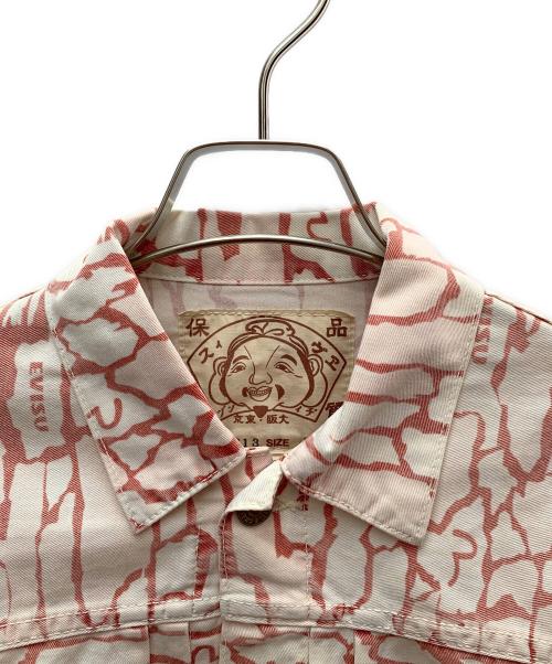 EVISU（エヴィス）EVISU (エヴィス) デニムジャケット ピンク×ホワイト サイズ:36 未使用品の古着・服飾アイテム