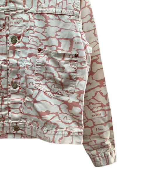 EVISU（エヴィス）EVISU (エヴィス) デニムジャケット ピンク×ホワイト サイズ:36 未使用品の古着・服飾アイテム