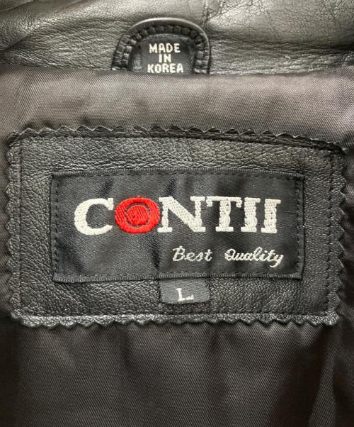 CONTII（コンティ）CONTII (コンティ) ラムレザージャケット ブラック サイズ:Lの古着・服飾アイテム