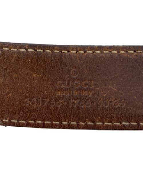 GUCCI（グッチ）GUCCI (グッチ) レザーベルト ブラック×ブラウンの古着・服飾アイテム