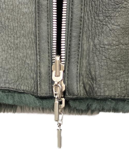 EMPORIO ARMANI（エンポリオ アルマーニ）EMPORIO ARMANI (エンポリオ アルマーニ) 裏ボアムートンレザージャケット モスグリーン サイズ:01の古着・服飾アイテム