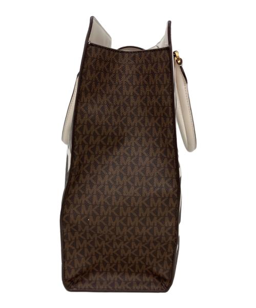 MICHAEL KORS（マイケルコース）MICHAEL KORS (マイケルコース) トートバッグ ホワイト×ブラウンの古着・服飾アイテム