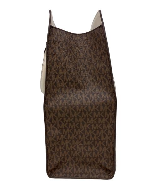 MICHAEL KORS（マイケルコース）MICHAEL KORS (マイケルコース) トートバッグ ホワイト×ブラウンの古着・服飾アイテム