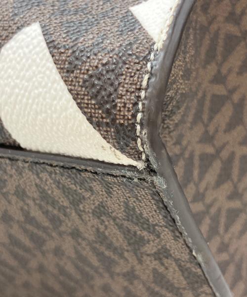 MICHAEL KORS（マイケルコース）MICHAEL KORS (マイケルコース) トートバッグ ホワイト×ブラウンの古着・服飾アイテム