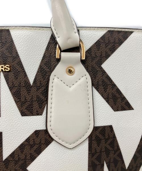 MICHAEL KORS（マイケルコース）MICHAEL KORS (マイケルコース) トートバッグ ホワイト×ブラウンの古着・服飾アイテム