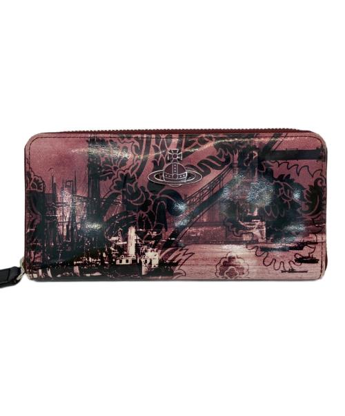 Vivienne Westwood（ヴィヴィアンウエストウッド）Vivienne Westwood (ヴィヴィアンウエストウッド) エナメル長財布 パープル×ブラックの古着・服飾アイテム
